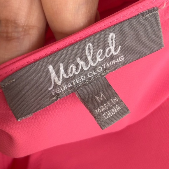 Marled Vibrant Pink Blouse - Picture 5 of 8